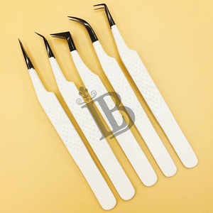 Pinces à cils de qualité supérieure pour extensions de cils, pinces à cils en vison, pinces à cils à 65 degrés, style droit, offres avec logo - Product Image 3