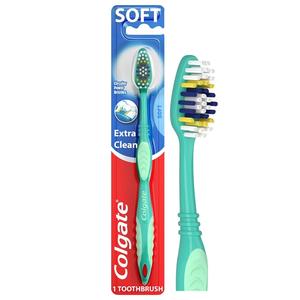 Cepillo de Dientes Colgate Extra Clean de Cabeza Completa, Cerdas Suaves, Desechable para Uso Doméstico - Product Image 1