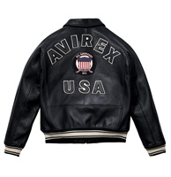 Chaquetas de Motociclista Avirex para Hombre, de Cuero Genuino, Estilo Bomber, Cierre de Cremallera, Hechas a Medida, Tallas Grandes, Nueva Colección