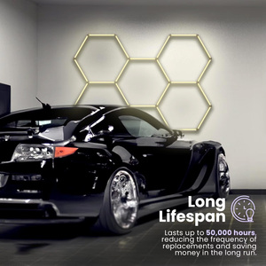 Lampes de garage hexagonales LED 14 763 lumens 3 modes d'éclairage (<span class=keywords><strong>6900K</strong></span>/4300K/3000K) 192W Aluminium IP20 pour le detailing automobile/la coiffure - Product Image 3