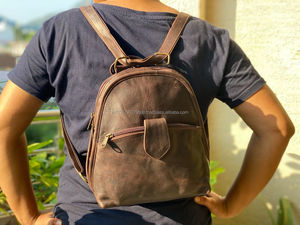 Vintage pleine fleur en cuir véritable grande capacité multifonctionnel voyage épaule Convertible sac à dos femmes bandoulière sacs à main - Product Image 5