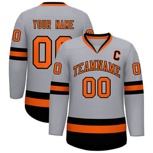 Maillot de hockey sur glace réversible à sublimation personnalisée Nom de l'équipe Prix bas Haute qualité Respirant Séchage rapide 100% Polyester Unisexe - Product Image 1