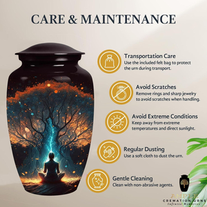 Urna de cremación de aluminio hecha a mano Meena recubierta grande (220 pulgadas cúbicas) y recuerdo (3 pulgadas cúbicas) tamaños urnas de cremación Premium - Product Image 5