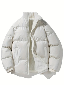 เสื้อแจ็คเก็ตบอมเบอร์บุนวมสำหรับผู้ชายเสื้อโค้ทขนสัตว์สีขาวกันน้ำดีไซน์ใหม่สำหรับฤดูหนาว - Product Image 6