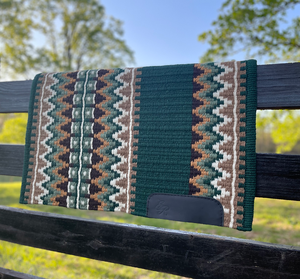 Western Show Horse Saddle Blanket Diseño de Nueva Zelanda Manta de sillín de lana hecha a mano Top Wool Saddle Pad Size - Product Image 3