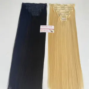 Premium Quality Raw Remy Natural Real Straight Cuticle Aligned Clip In Human Hair Extensions With Full Set 7 Strips Grade 12A