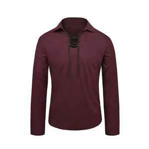 Jacobite-Chemise d'été décontractée pour homme, en coton sergé, col montant, design Ghillie durable, chemise tricotée pour homme - Product Image 2