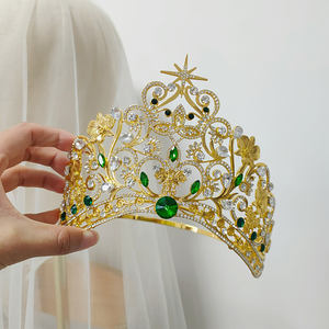 Tiaras de corona de aleación dorada para Miss Universo <span class=keywords><strong>Colombia</strong></span> desfile fiesta graduación cumpleaños boda compromiso ocasiones - Product Image 6
