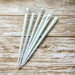 Aiguille à lacer ovale en os de buffle naturel poli, écologique, simple, étanche, faite à la main, outil moderne, trou conique pour fil, cuir - Product Image 6