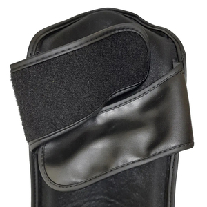 Protège-tibias en cuir respirant imperméable de haute qualité pour football MMA Muay Thai Kick Boxing Protection professionnelle cou-de-pied cheville - Product Image 3