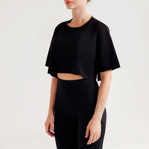 เสื้อครอปท็อปผู้หญิง ระบายอากาศดี ใส่สบายสำหรับฤดูร้อน ผ้าฝ้าย 100% แห้งเร็ว ปรับแต่งได้ สไตล์ลำลอง สตรีทแวร์ ขายดี - Product Image 3