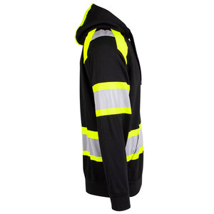Sweats à capuche bicolores haute visibilité avec bandes réfléchissantes argentées pour la sécurité et la visibilité sur le chantier – Sweats de travail en promotion - Product Image 6