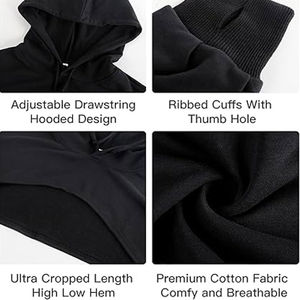 Sweats à capuche courts sur mesure avec un prix avantageux et une qualité élevée, respirants et anti-boulochage pour femmes - Product Image 5