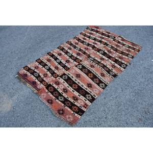 Alfombra tradicional de lana marrón y naranja, 3,9x6,6 pies, tejido plano turco, sala de estar alfombra para, técnica 3D de 9x12 para uso en pasillo - Product Image 3