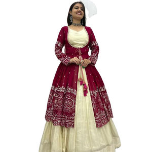 Lehenga Choli de Diseño con Estilo Cultural Gujara, Tela de Piel Sintética, Talla Personalizada, Patrón de Chal, Disponible en Varios Colores para Fiestas de Invierno y Bodas - Product Image 1