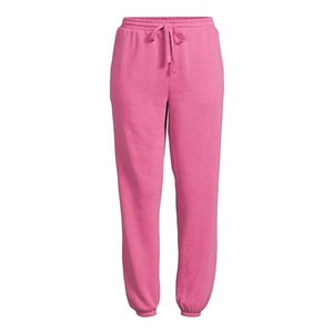 Pink Terry Cotton Drawstring Casual <b>Pants</b> Women Mid Waist Regular Fit Solid Color Breathable Knitted Joggers Autumn Style - Product Image 6