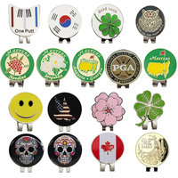 Marqueur de balle de golf Clip de chapeau de golf magnétique divers styles un putt crâne de tigre Follwer visage accessoires de golf livraison directe