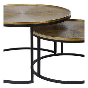 Juego de mesa de centro de lujo Villa Hotel de 2 piezas muebles redondos de buena calidad para sala de estar y dormitorio - Product Image 2