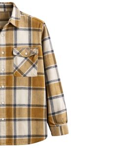 Chemise à carreaux personnalisée pour homme, manches longues, boutonnée, style décontracté en flanelle, couleur camel, marron, gris, fabricant sur mesure, vente en gros - Product Image 4