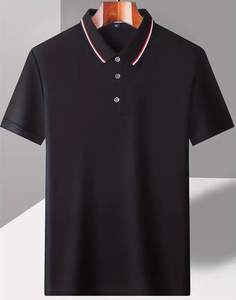 Polo de Golf a rayas de verano Premium para hombre, camisa informal de manga corta con solapa para verano, ropa de oficina al aire libre, Color sólido - Product Image 4