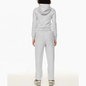 Venta al por mayor de alta calidad de invierno Fitness deporte liso pulóver gimnasio Kangroo bolsillo frontal Sudadera con capucha de lana Slim Fit Spandex algodón mujeres - Product Image 6