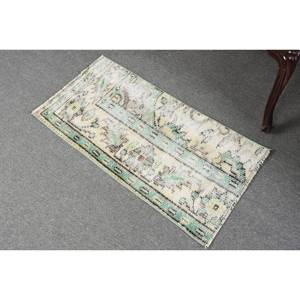 Classique Beige Vert 1.5 X 2.9ft Laine Aubusson Design Salon Tapis Patchwork Rectangle Buffet Tapis Latex Tapis Turc - Product Image 4