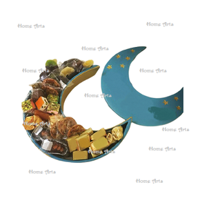 Bandeja de Madera Hecha a Mano para Servir Postres Eid Mubarak, de la Mejor Calidad, Tamaño Personalizado, Bandeja para Servir Frutos Secos de la India - Product Image 6