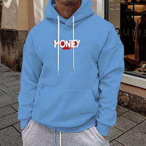 ชุดวอร์มสีชมพูของผู้ชายชุดวอร์มมีซิปเย็บปักลายด้วยกรดซีดๆสำหรับ3D มีฮู้ดสำหรับฤดูหนาว - Product Image 3