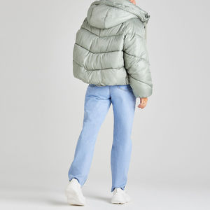 Chaqueta de burbujas de punto con patrón sólido a la moda para mujer para la temporada de otoño e invierno, chaqueta acolchada transpirable para exteriores para mujer - Product Image 2