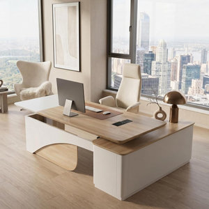 <b>Electric</b> Height Adjustable L-Shaped Executive <b>Desk</b> 87 Inch Engineered Wood Computer <b>Desk</b> - Product Image 2