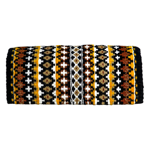 Manta de sillín de lana colorida duradera de suministro directo de fábrica OEM personalizable para espectáculo occidental tejido a mano con forro de polialgodón - Product Image 1