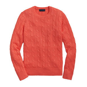 Sweaters Wool <b>Blend</b> Low Moq Custom Logo Sweater Cable Knit Women Knitted Wool Sweater for Winter Pullover OEM Winter Sweater - Product Image 1