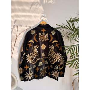Veste en cuir à imprimé animal, patchwork de velours réversible avec logo personnalisé, style bomber, vêtement d'extérieur printemps/automne - Product Image 1