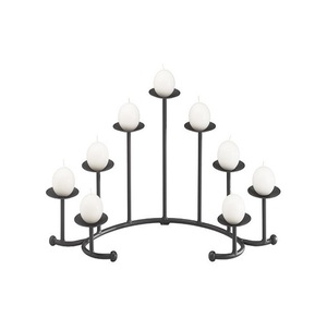Bougeoir coulé en gros en aluminium de luxe Pièce maîtresse de candélabre de couleur antique - Product Image 1