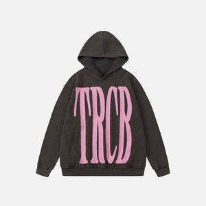 Sudadera con capucha con estampado de letras bordadas de primera calidad Sudadera con capucha pesada Sudadera con capucha con logotipo personalizado - Product Image 1