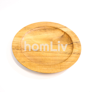 Plato de Madera de Teca Ecológico y Natural OEM, Seguro para Alimentos, Sin Pintura ni Barniz, Halal, Personalizado para Cocina - Product Image 1