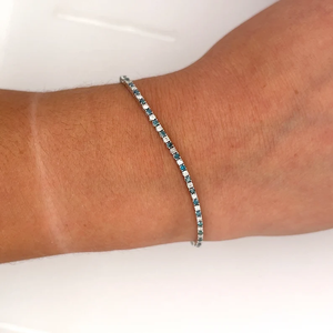 Bracelet en diamant de tennis bleu blanc naturel pour femme en argent Sterling 925 plaqué Moissanite bijoux bracelets porte-bonheur Type - Product Image 2