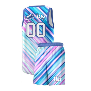 Conjunto de uniforme de baloncesto para hombre hecho a medida, pantalones cortos de verano transpirables con estampado de nombre y número, talla grande disponible - Product Image 3