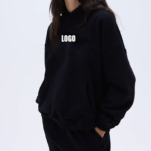 Meilleur échauffement femmes vente chaude femmes sweats à capuche surdimensionnés Streetwear Hip Hop Style polaire tissu 100% coton hiver pull Style - Product Image 5