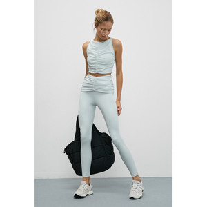 Urban Beat STRINVA Women's Stretch and Soft <b>Textured</b> Waist Gathered <b>Leggings</b> - Product Image 3