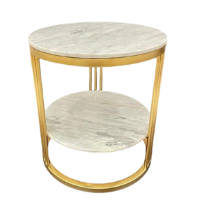 Mesa de centro de metal y mármol con forma de Escudero antiguo y moderno, mesa auxiliar de lujo Vintage para sala de estar, técnica chapada - Product Image 4