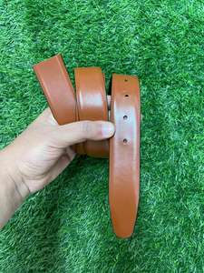 Cinturón de vestir de cuero genuino personalizado para hombre con PIN para hebilla giratorio Reversible doble cara OEM/ODM cinturón de negocios de doble cara - Product Image 5