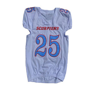 Uniforme de fútbol americano juvenil Jersey blanco Aparejos Sarga Nombre Números Equipo Sublimación Impresión Alta calidad Secado rápido - Product Image 1