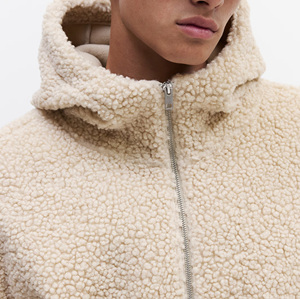 Sudadera con Capucha Personalizada con Logotipo del Fabricante, Sudadera de Spandex/Poliéster, Gruesa de 410 g/m², Estilo Teddy Sherpa, con Cierre de Cremallera 14, para Hombre - Product Image 2