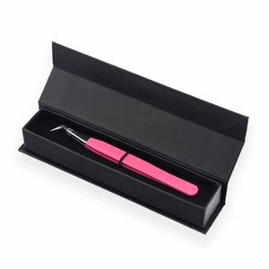 Pinces à cils en acier inoxydable, couleur personnalisée, pointe incurvée en fibre, pinces à extensions de beauté - Product Image 3