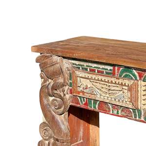 Handmade Vintage Wooden Console <b>Table</b> Luxury & Rustic Living Room Furniture with <b>Mirrored</b> Design for Entry or Villa - Product Image 4