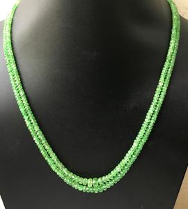 Collier de perles facettées en tsavorite, pierre précieuse naturelle, perles de tsavorite pour la fabrication de bijoux fins, collier de perles de pierres précieuses - Product Image 1