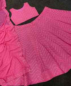 Most Picked Formal Wear Cotton Lehenga Choli Set with Stylish Checks Pattern and Zari Embroidery Rich and Regal Hues - Product Image 3