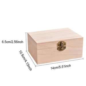 Caja de Almacenamiento de Madera Hecha a Mano, Caja de Madera Natural con Tapa con Bisagras, Caja de Almacenamiento Multiusos - Product Image 3