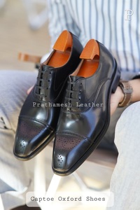 Versátiles zapatos Oxford Captoe de cuero, cómodos zapatos de boda para todos los días para reuniones de oficina y estilos disponibles de negocios - Product Image 5